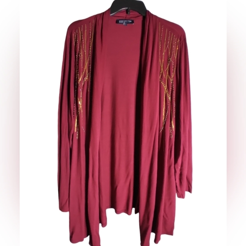 Jones New York signature woman maroon cardigan 3X